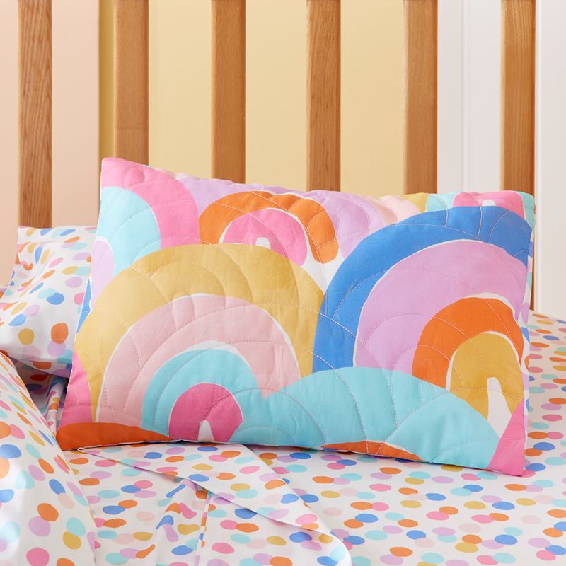 Rainbow Burst Multi Quilted Cot Quilt Cover Set