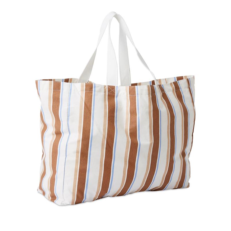 Natural Stripe Canvas Beach Bag