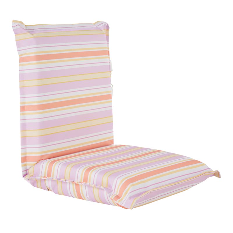 Lilac Multi Stripe Padded Canvas Beach Chair