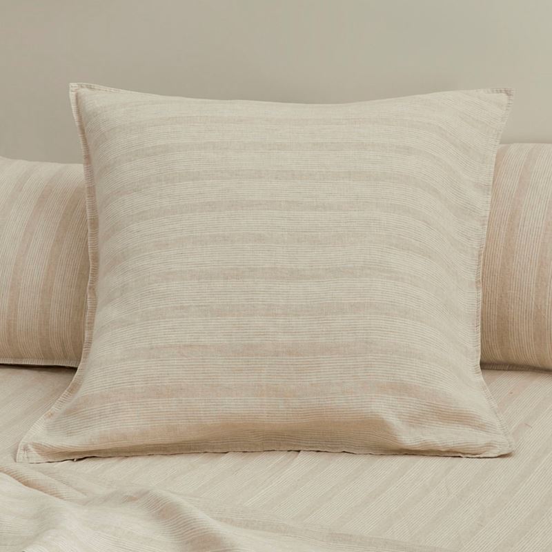 Vintage Washed Linen Fine White & Linen Stripe Pillowcases