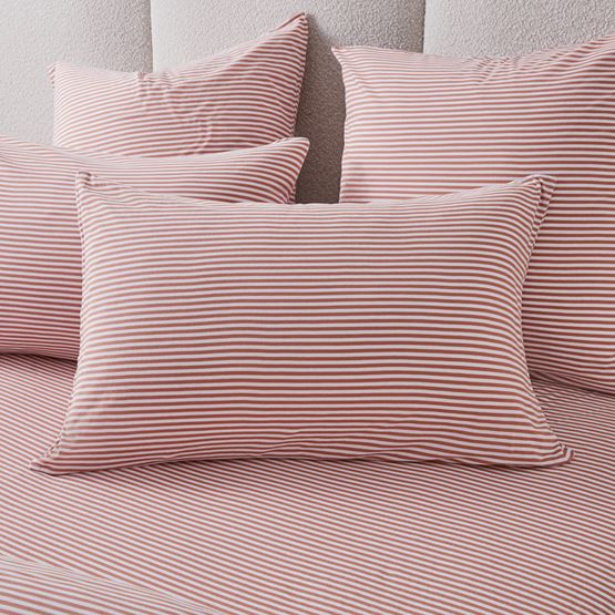 Ultra Soft Jersey Clay Stripe Pillowcases