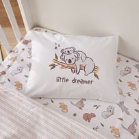 Decorative Koala Little Dreamer Cot Text Pillowcase