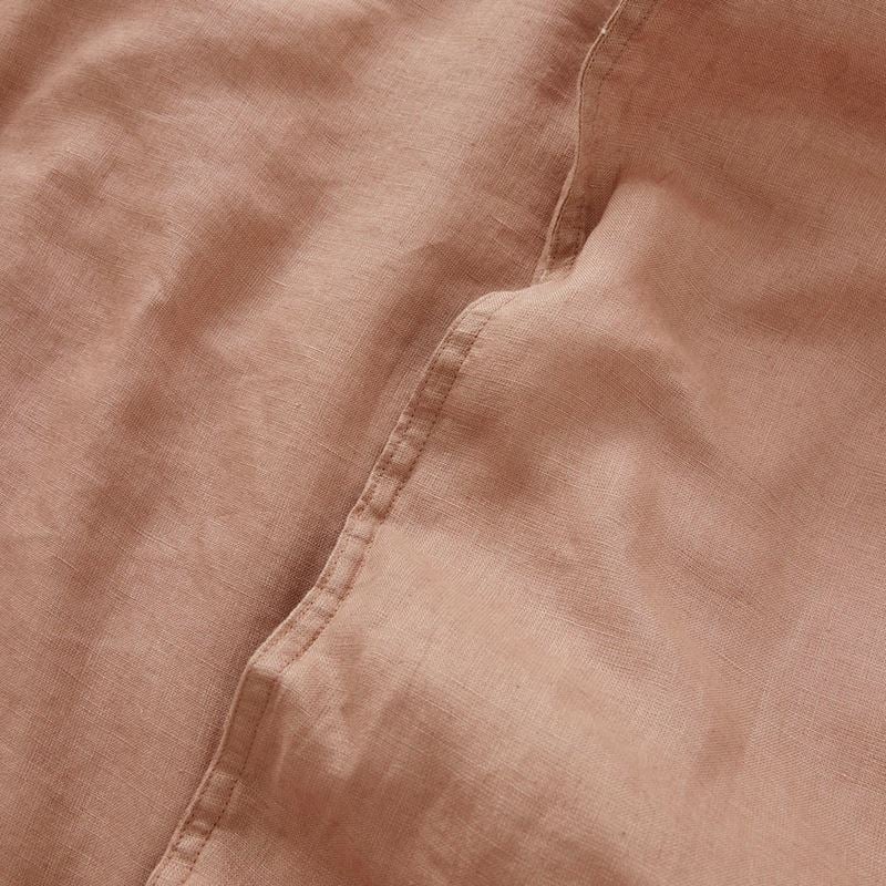 Vintage Washed Linen Hazelnut Cot Quilt Cover Set