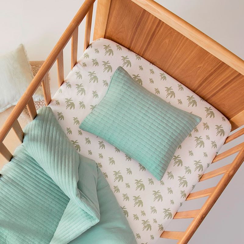 Boston Quilted Jersey Ivy Green Cot Quilt Cover Set