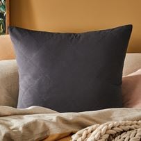 Stonewashed Cotton Charcoal Quilted Pillowcase