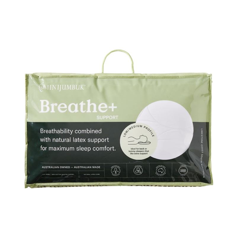 MiniJumbuk Breathe + Support Low/Medium - Standard Pillow