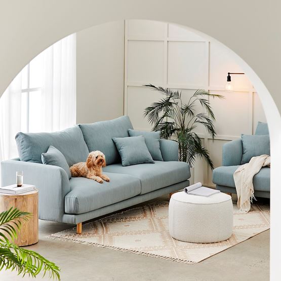 Virginia Sofa Collection 1 Seater Dusty Blue 