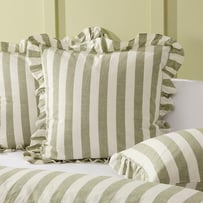 Willow Ruffle Olive Pillowcases
