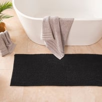 Microplush Black Bobble Bath Runner