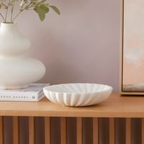 Myra White Scalloped Bowl