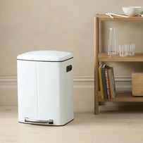 Retro White Double Kitchen Bin