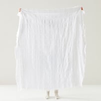 Pasquale White Linen Throw