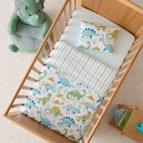 Dinosaur Habitat White Cot Quilt Cover Set