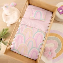 Ruby Tufted Rainbow Cot Quilt Cover Set 