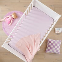 Stonewashed Cotton Lavender Fitted Sheets Pack of 2