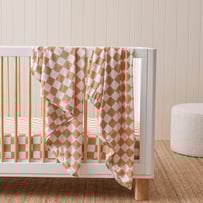 Caramel Gigi Grid Jersey Swaddles Pack of 2