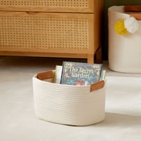Cooper Natural & Tan Medium Rectangle Storage Basket