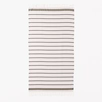 European Khaki Stripe Turkish Peshtemal Beach Towel