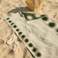 Broome Green Luxe Velour Beach Towel
