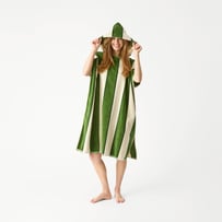 Lorne Green Stripe Hooded Beach Towel