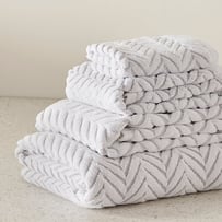 Mimosa White Textured Towel Range
