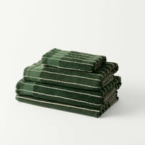 European Gabriella Forest Green & Natural Turkish Cotton Towel Range 