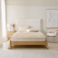 Stonewashed Cotton Natural Block Stripe Sheet Separates