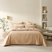 Stonewashed Cotton Sesame Quilted Coverlet Separates
