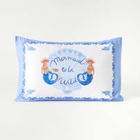 Mermaid To Be Wild Text Pillowcase