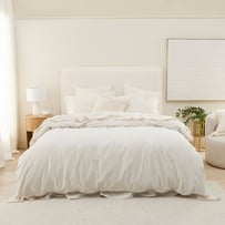 Stonewashed Cotton Coconut Quilt Cover Separates