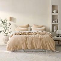 Stonewashed Cotton Sesame Quilt Cover Separates