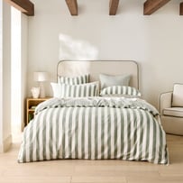 Arden Stripe Thyme Linen Cotton Quilt Cover Set + Separates