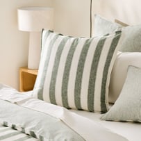 Arden Stripe Thyme Linen Cotton Pillowcases