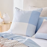 Linen Cotton Cove Blue Check Pillowcase