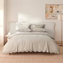 Hallie Scallop Natural & Black Quilt Cover Set + Separates