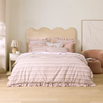 Linen Cotton Harlow Stripe Ruffle Quilt Cover Set + Separates