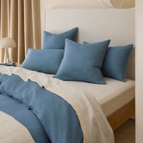 Vintage Washed Linen Denim Pillowcases