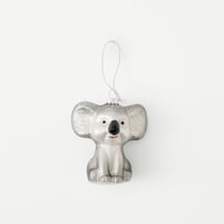 Vintage Glass Grey & Silver Koala Ornament