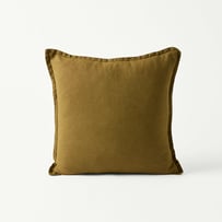 Belgian Vintage Washed Linen Olive Cushion