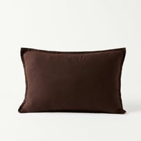 Belgian Chocolate Vintage Washed Linen Long Cushion