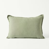 Belgian Gum Leaf Vintage Washed Linen Long Cushion