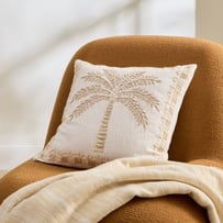 Kiki Palm White Cushion