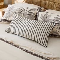 Tommy Natural & Charcoal Stripe Bolster Cushion