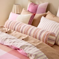 Marion Stripe Pink Bolster Cushion 