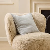 Belgian Vintage Washed Linen Linen & Light Denim Bengal Stripe Cushion