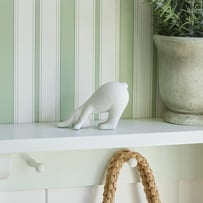 Yoga White Bend to the Floor Bunny