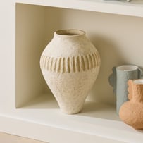 Omari Beige & Cream Tall Vase