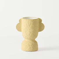Zola Pale Yellow & White Short Vase