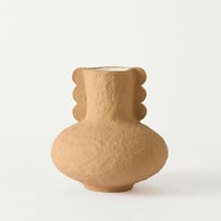 Zola Terracotta & White Round Vase