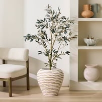 Zola Terracotta & White Pot